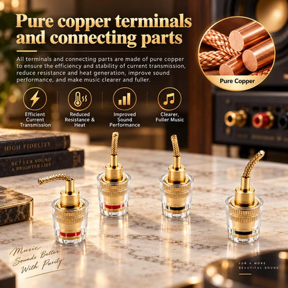 4X Banana Female to 2mm Pin Gold Plated Connector HIFI Cable Adapter Plug 4mm