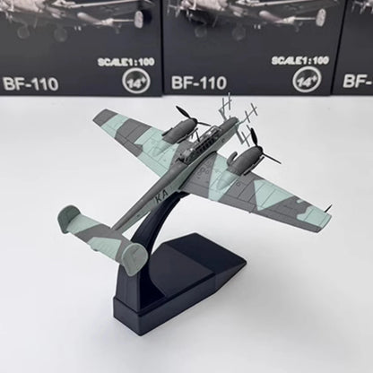 1/100 Diecast Alloy German Messerschmitt BF110 Fighter Model Souvenir Gift