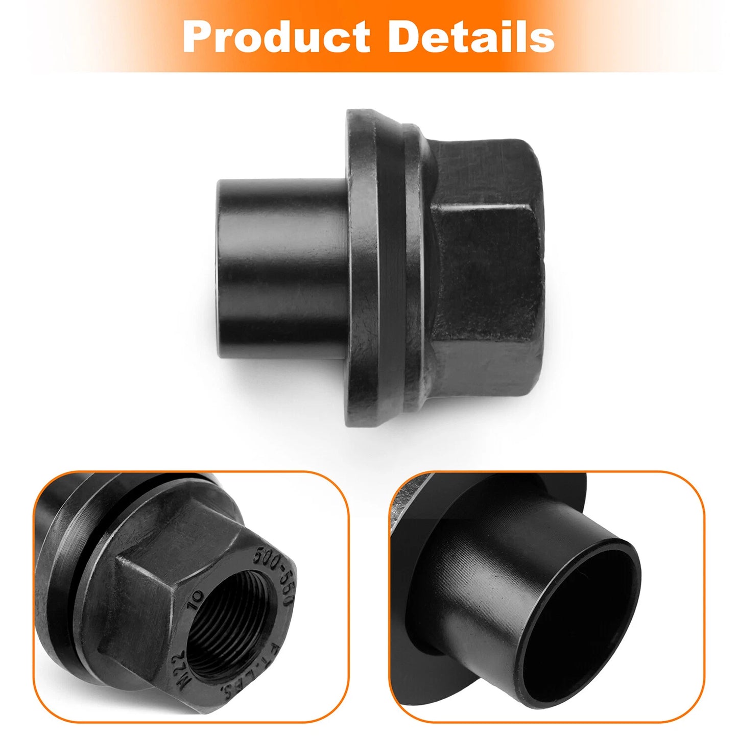 12 Pack 33mm M22x1.5 x 19mm Wheel Nuts Sleeve Nuts M22-1.5x19mm Skirt Flange