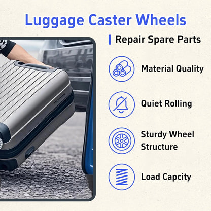 Leapiture A23 Luggage Wheels Replacement Mute Swivel Suitcase Casters 1 Black