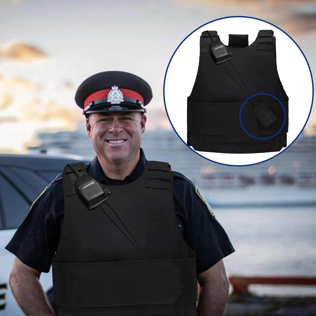 Terixe 2 Pack Mic Clips for Law Enforcement, Black Radio Holders, Mic...