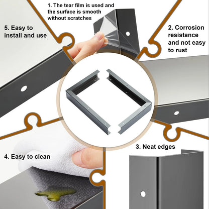 2 Pieces Stainless Steel Microwave Trim Kit 3'' Wide Built in Black