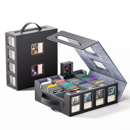 Dufvrpe Trading Card Storage Box – 3500+ Magnetic MTG Deck 3500+, Black/Grey