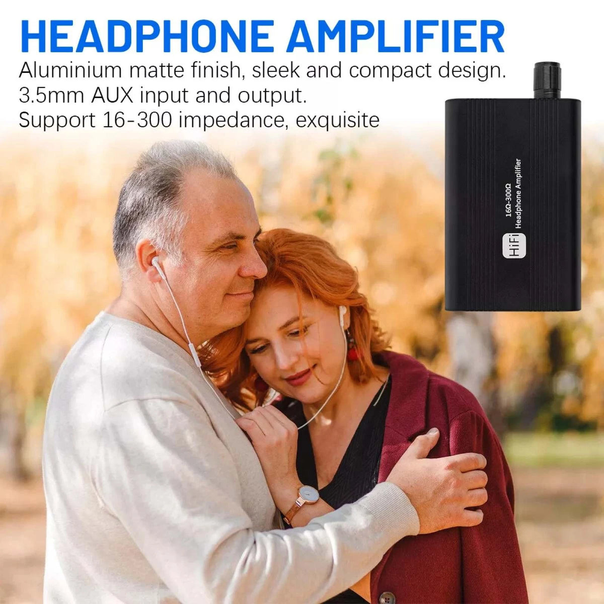 16Ω-300Ω HIFI Headphone Amplifier 3.5mm AUX Audio w/ USB Cable Earphone AMP