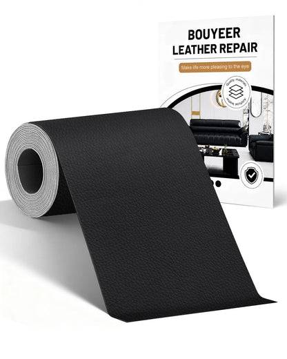 BOUYEER Leather Repair Patch Tape Kit,Self Adhesive 4 in x 79 in, Black