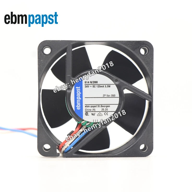 Ebmpapst Fan 614N/2HH Axial Fan DC 24V 3W 60x60x25mm 125mA Inverter Cooling Fan
