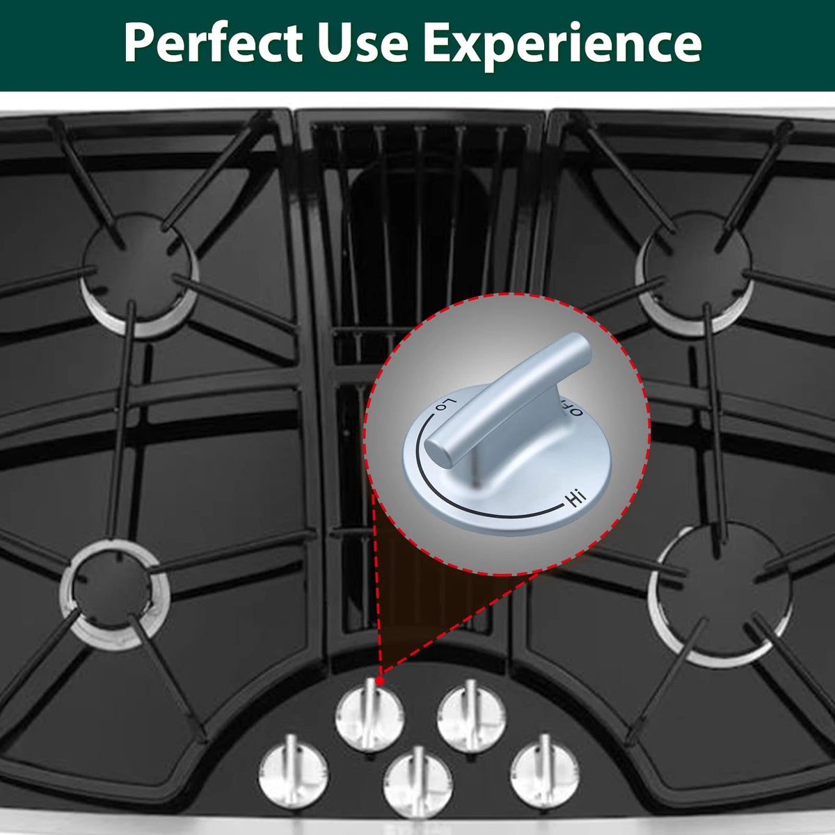 WP74009554 Stove Knobs Replacement Parts for Jennair Cooktop Knob Gas Silver