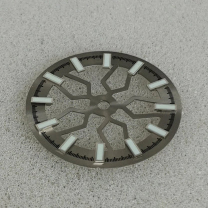 Grey 28.5mm Skeleton Watch Dial Green Luminous For NH70 Watch Movement Accessory