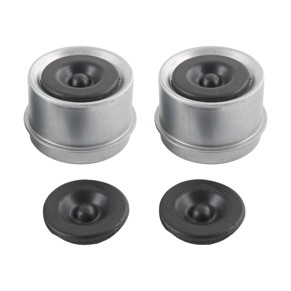 JDMSPEED 2pcs 1.98'' Trailer 1.98" Wheel Hub with Extra 2 Rubber Plugs