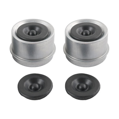 JDMSPEED 2pcs 1.98'' Trailer 1.98" Wheel Hub with Extra 2 Rubber Plugs