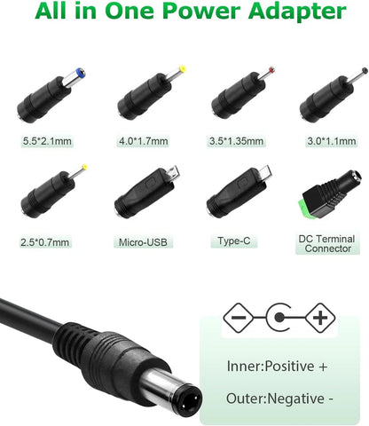 5V 3A Power Supply Adapter 15W AC/DC Cord AC 100V-240V to DC 5 Volt...