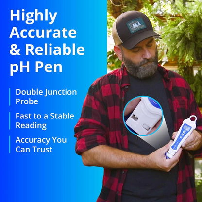 Bluelab pH Pen - ± 0.1 Accurate, Durable Double Junction 1-PACK, Blue