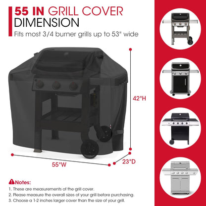 Unicook Grill Cover 55 Inch for Outdoor Grill, Heavy 55 x 23 x 42 inch, black