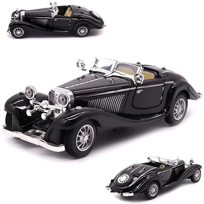 1:28 Scale Pullback Diecast Metal Antique Classic Length 6.5in/16.8cm, Black