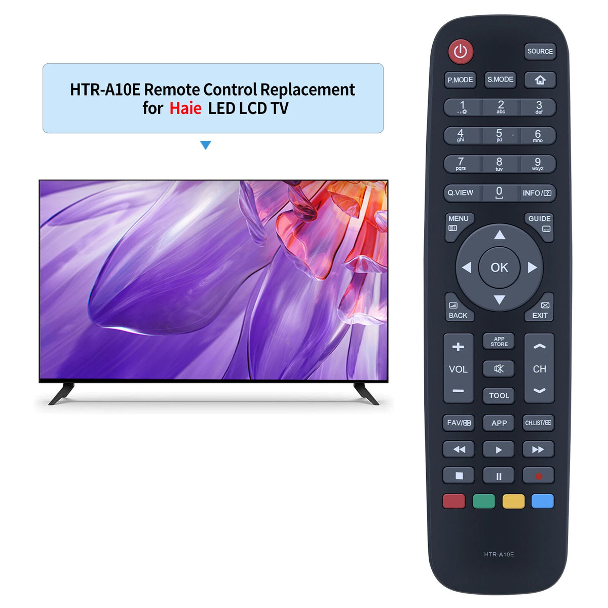 HTR-A10E Remote Control For Haier LED TV HDTV LE32N1620W LE65K6500U LE50K6500U
