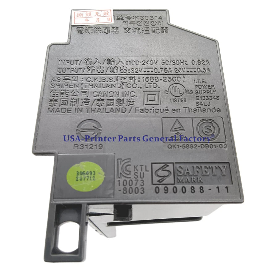 K30314 K30304 Power Supply Adapter QK1-5862 Fit For canon MG5220 iP4920 MG5320
