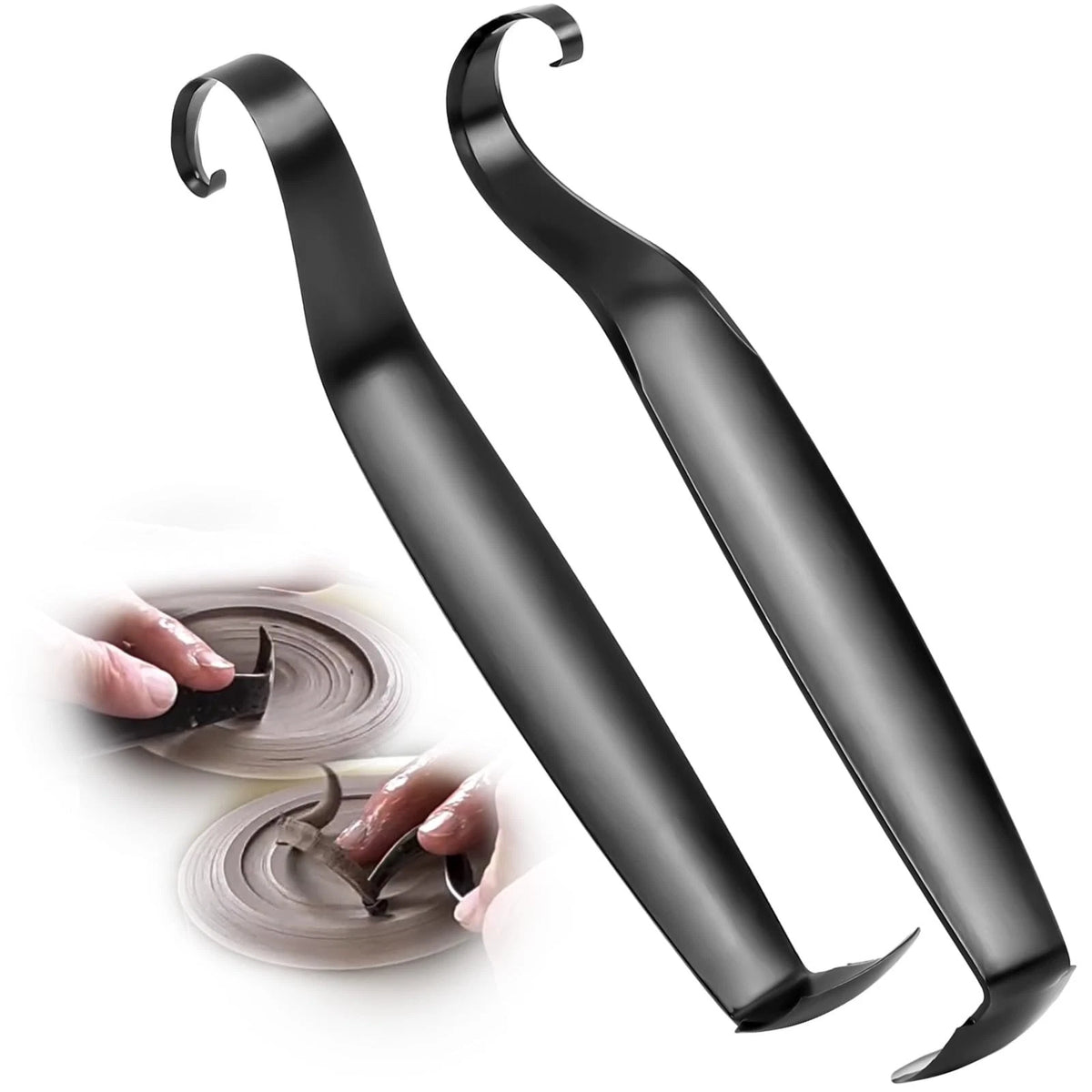 Versatile Pottery Trimming Tools, Sharpened Tool for Potter, black