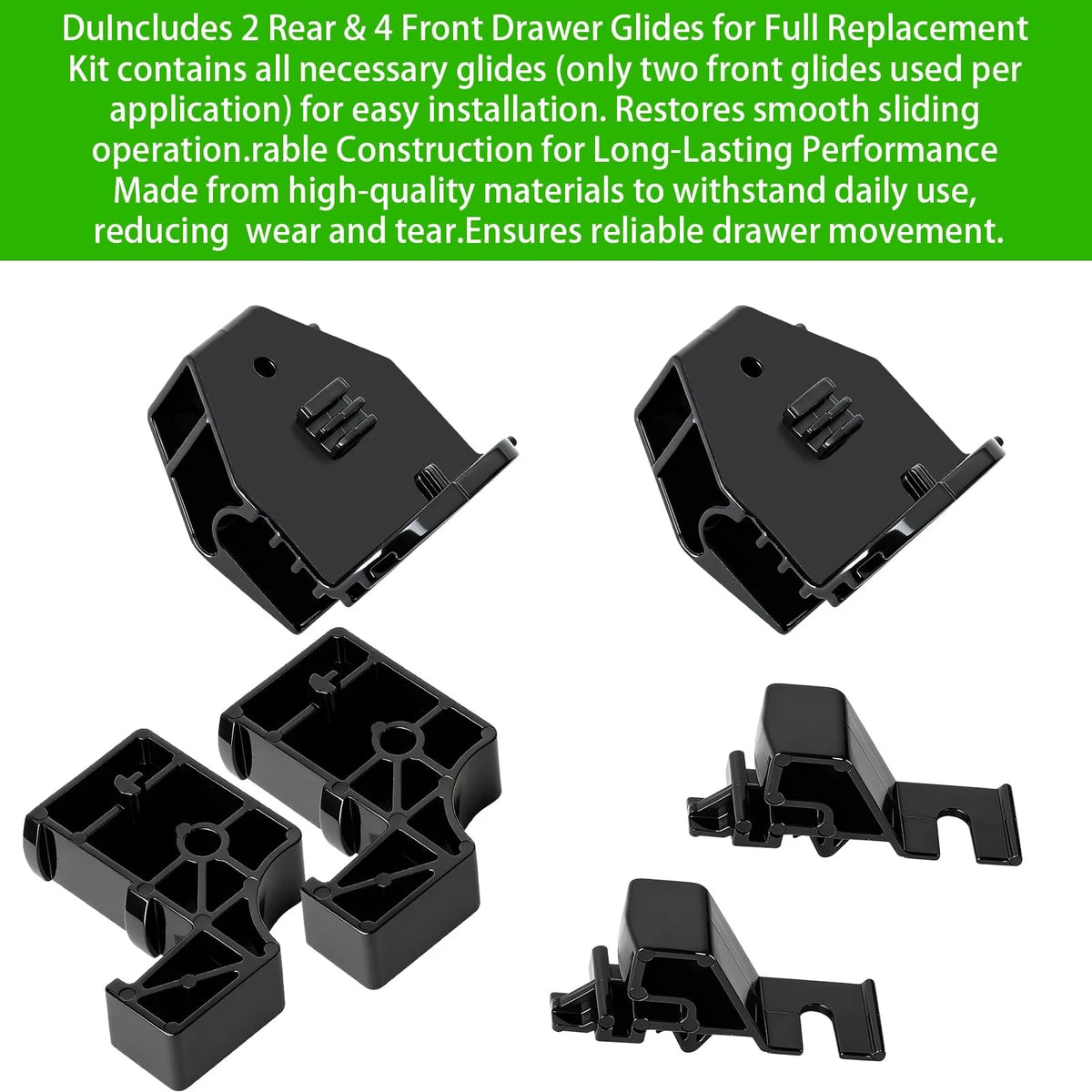 Dkaikai Range Drawer Glide Replacement Kit for Whirlpool Black