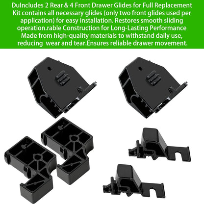 Dkaikai Range Drawer Glide Replacement Kit for Whirlpool Black