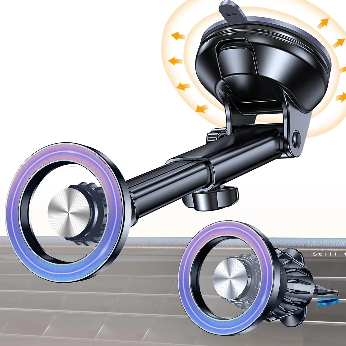 Coolpow for MagSafe Car Mount【Windshield+Vent+Dash】 Magnetic 12 cm, Black