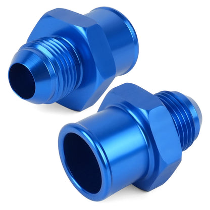 2-Pack SBC 10AN Valve Cover Adapter Aluminum Fittings for Push-In Grommet Blue