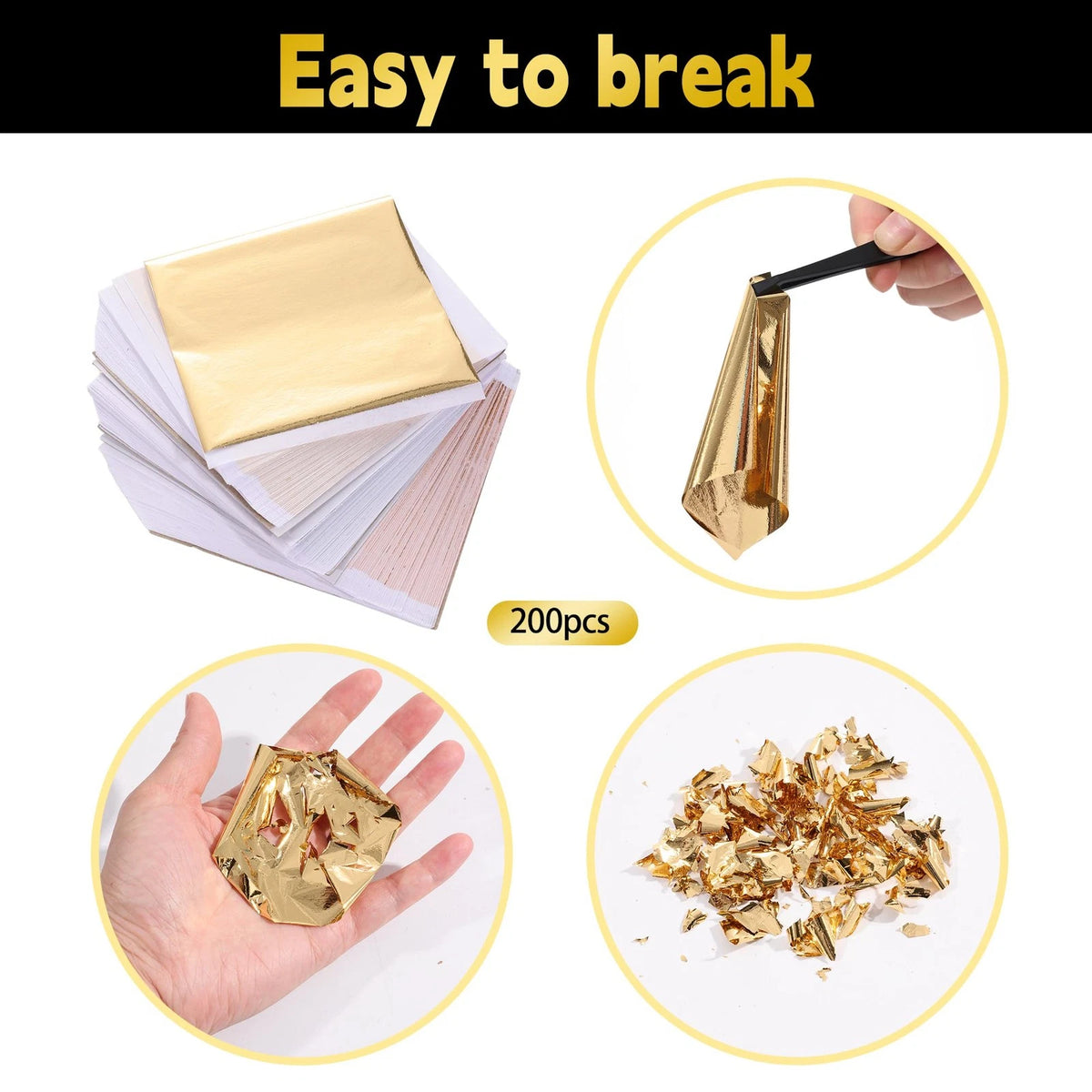 KINNO Gilding Adhesive Set, Gold Leaf Kit with 8cm, 4 colors gilding set