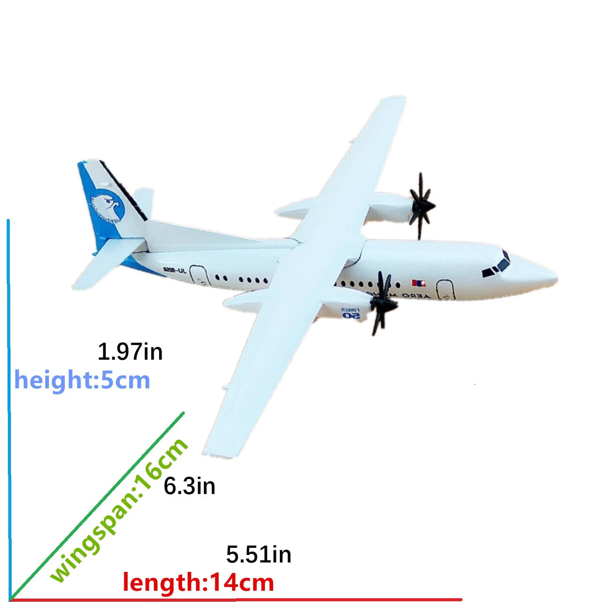 1/400 Scale Aircraft Mongolia Fokker 50 FK-50 Alloy Plane Model Display Gift g
