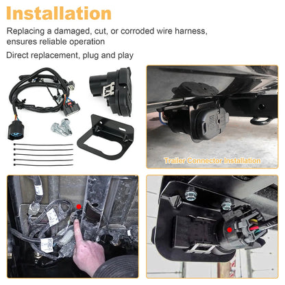 Rear Bumper Tow Connector Harness Kit For Ford F-150 2015-2020 HL3Z-13A576-D