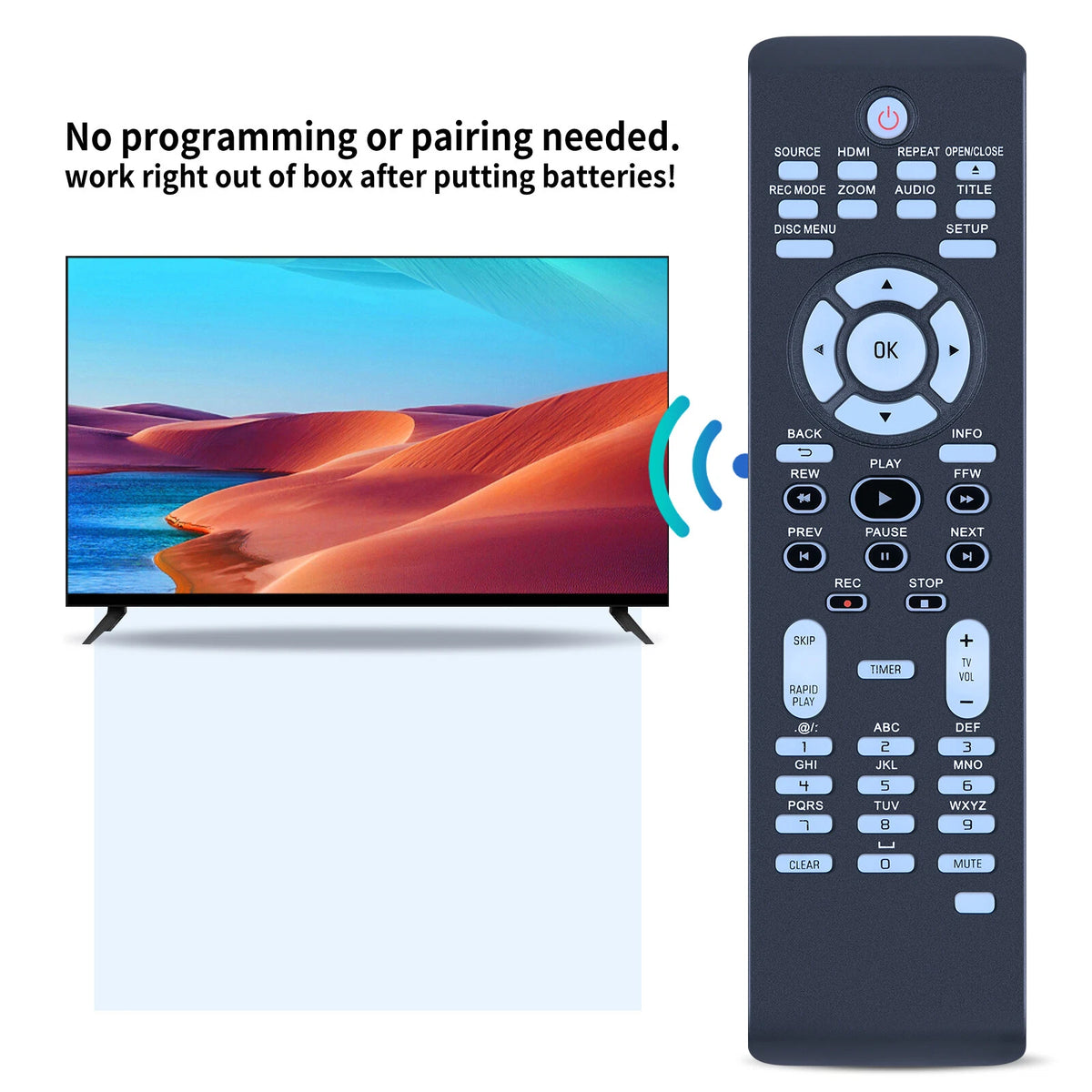 Replacement Remote Control For Philips DVD Player Recorder DVDR3475