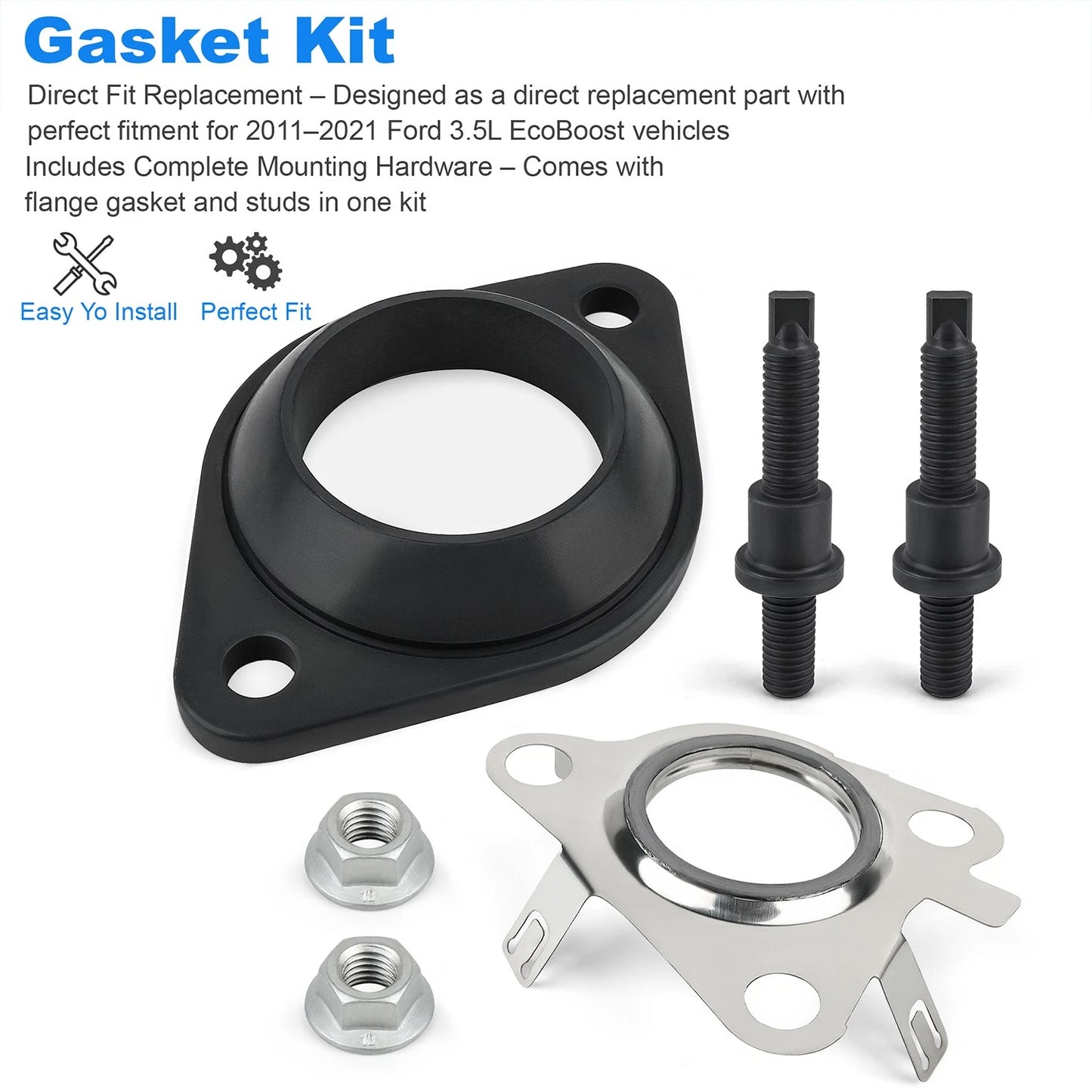 For Ford 2011-2019 F150 Transit Catalytic Converter Adapter and Gasket Kit