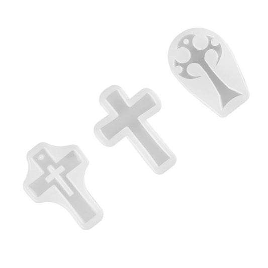 3 IN 1 DIY Silicone Cross Resin Mold Jewelry Epoxy Making Casting Mould Tool