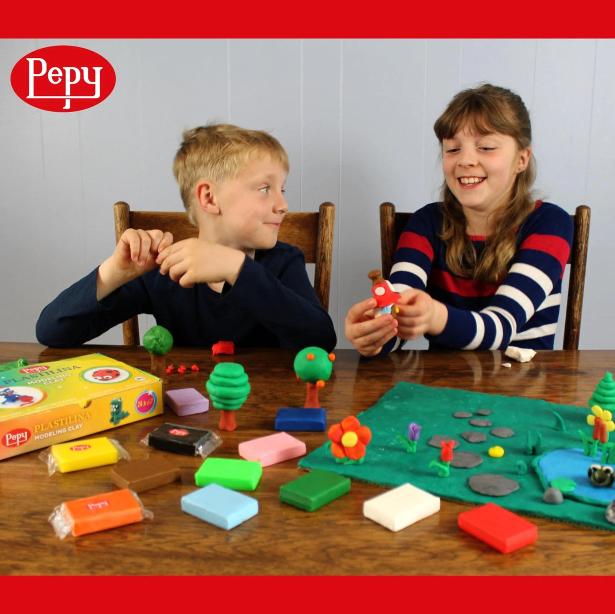 Pepy Plastilina Reusable and Non-Drying Modeling Clay Set of 24, Multicolor