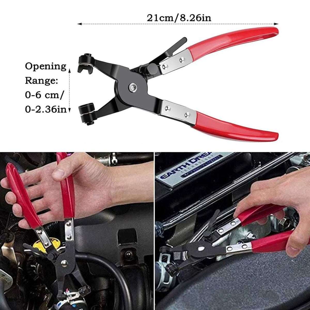 LUOWPZI 5-Piece Automotive Electrical Disconnect Pliers Kit, Fuel 5 Pcs, Red