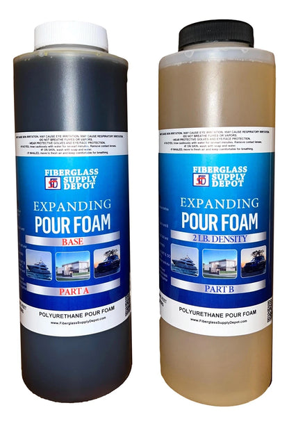 Fiberglass Supply Depot 2 Lb Density Expanding Pour Foam, 2 Part Clear