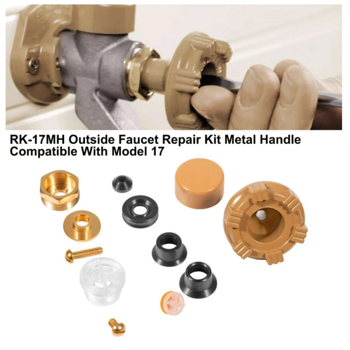 Woodford Model 17 External Faucet Metal Handle Repair Kit RK-17MH for Leak Fix