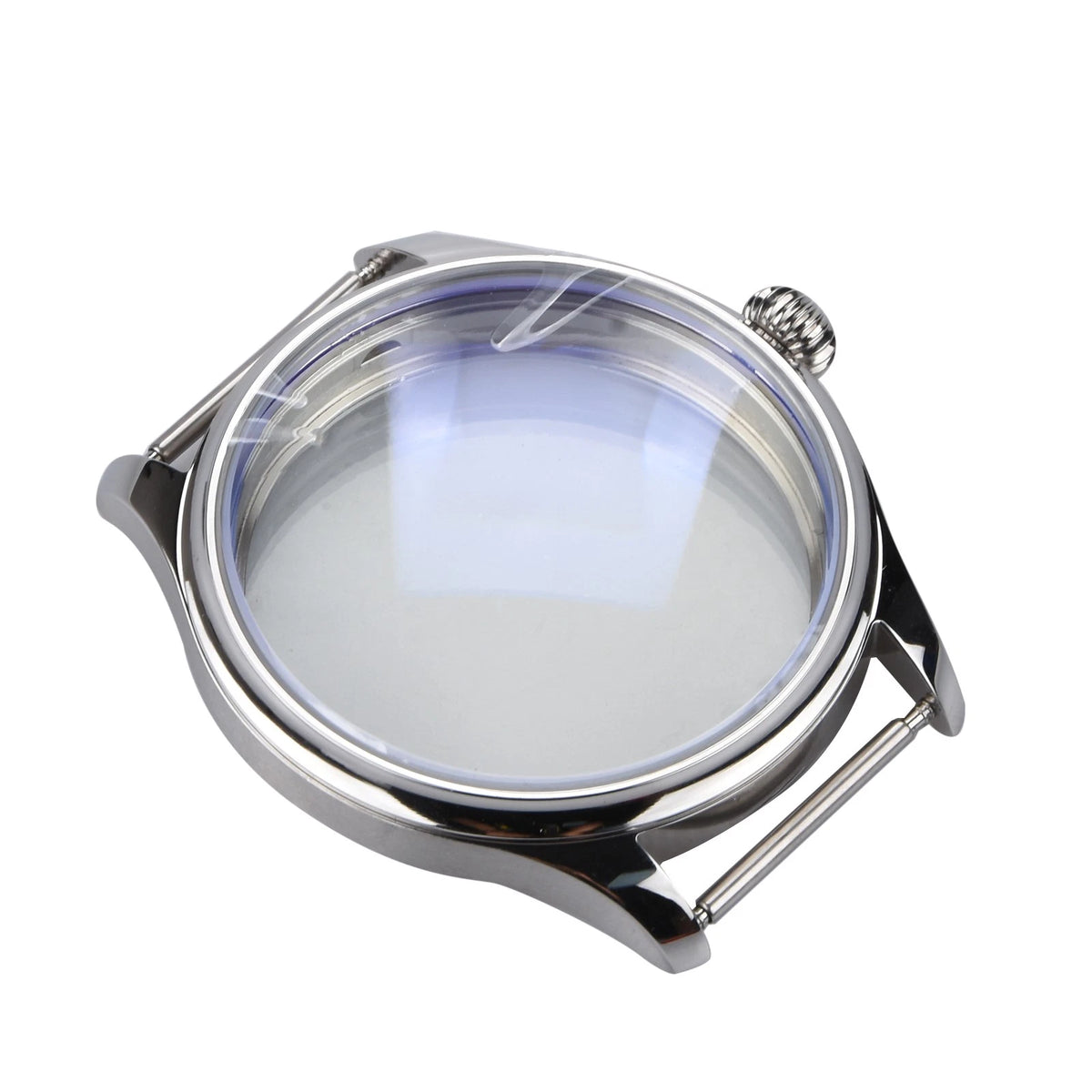 Silver 44mm Stainless Steel Watch Case For ETA6497/6498 Movement Repair Part aa