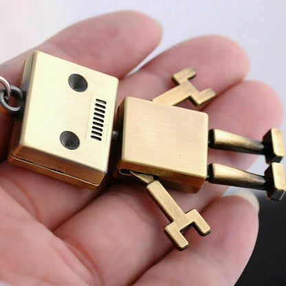Mini Cute Movable Metal Robot Keychain Keyring Key Chain Ring Bag Purse Pendant