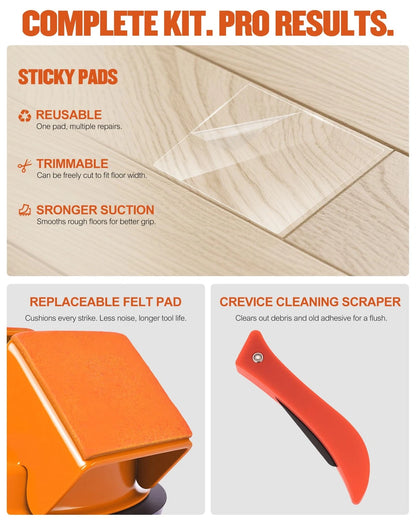Atangee Floor Gap Fixer Tool for Laminate 5.1 x 5.3 x 4.3 inches, Orange