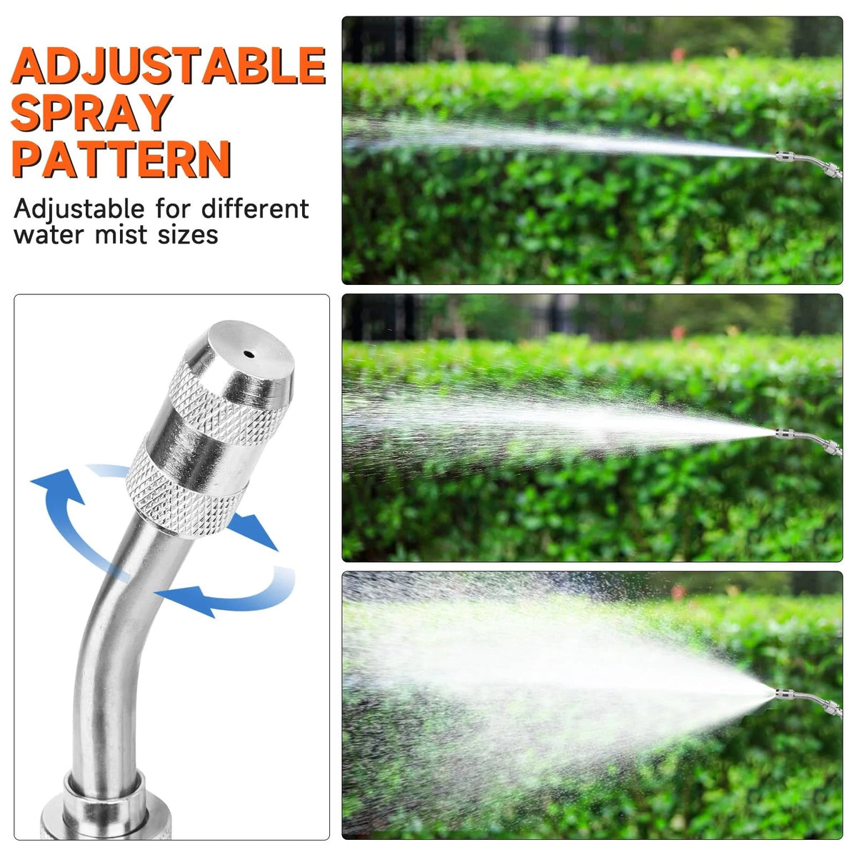Sprayer Wand with 3 Different Types of Nozzles, 16 x 4 x 1 inches, Orange