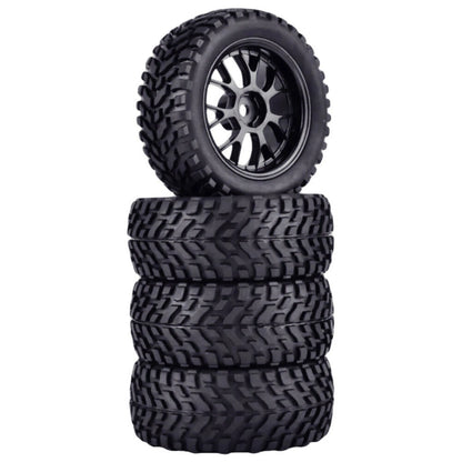 1/10  4* 75mm Rubber Rally Car Wheel Rim&Tires Hex For HSP HPI RC Racing Car
