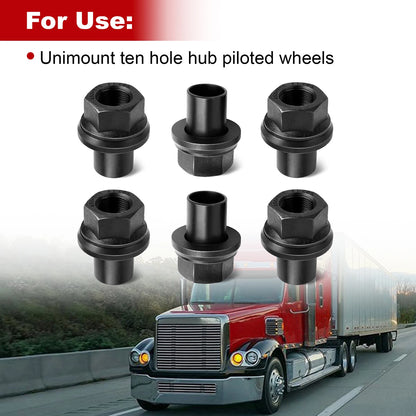 Two Piece 28mm Sleeve Flanged M22x1.5 Wheel Nuts 33mm Hex Hub Pilot/Unimount