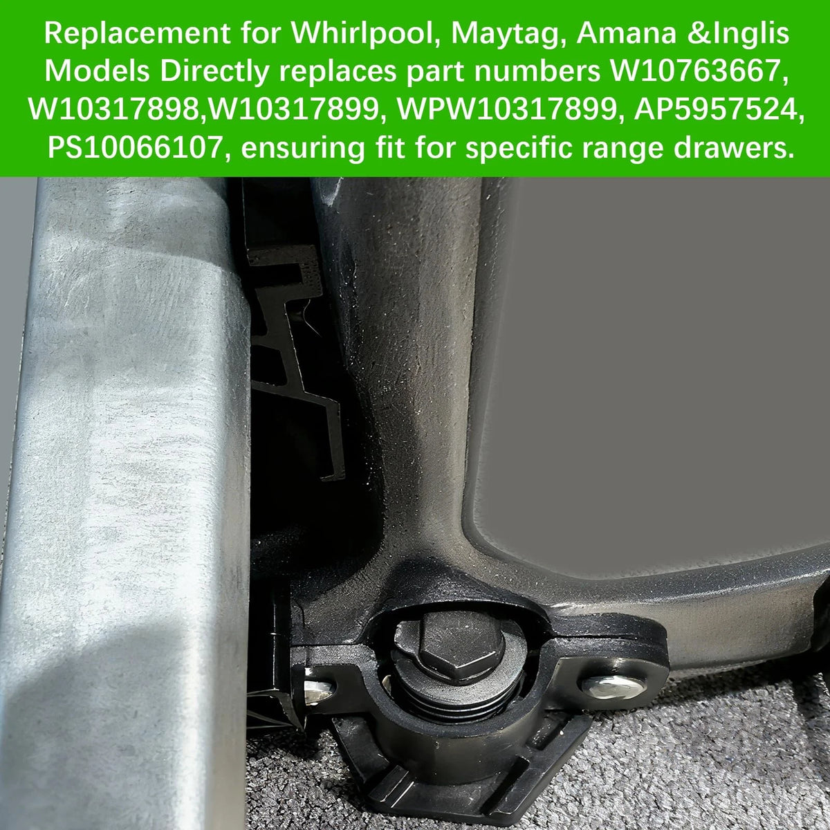 Dkaikai Range Drawer Glide Replacement Kit for Whirlpool Black