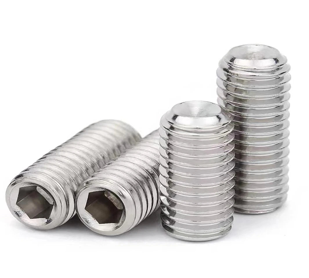 100 Pcs M3-0.5x5mm Hex Socket Head Cup Point Set M3-0.5x5(100), Silver