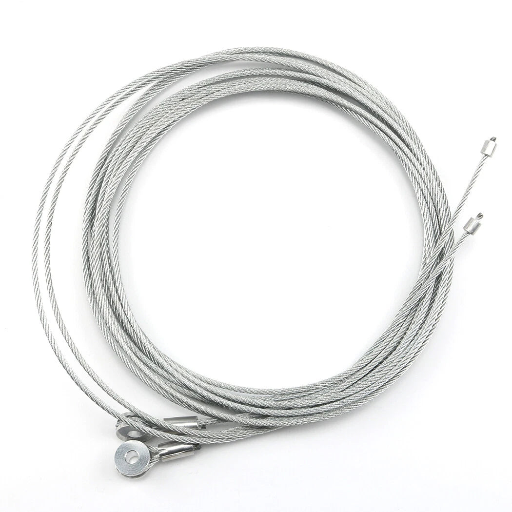 Two 150" Replacement Cable Wire- Enclosed Cargo Trailer Ramp Door Spring 12.5'