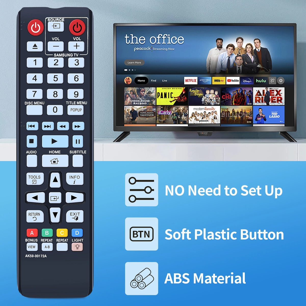 AK59-00172A Remote Control For Samsung DVD Disc Player BD-F5700 BD-J5100