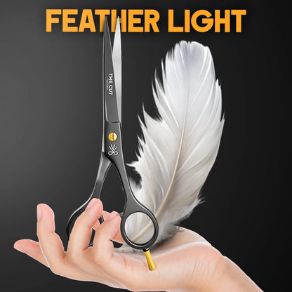 The Cut Factory® 6.5” Matte Black Luxury Hair Scissors – 6 Inches,