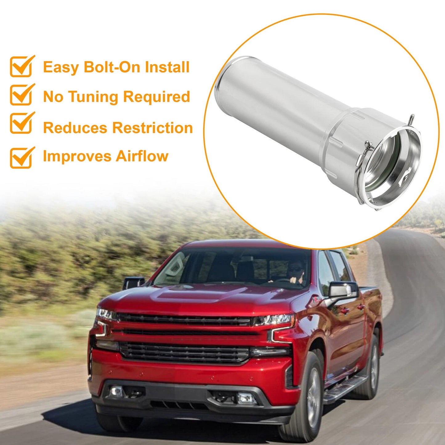 Upgraded Turbo Resonator Tube Compatible with 2020+ Chevrolet/GMC 3.0L Duramax