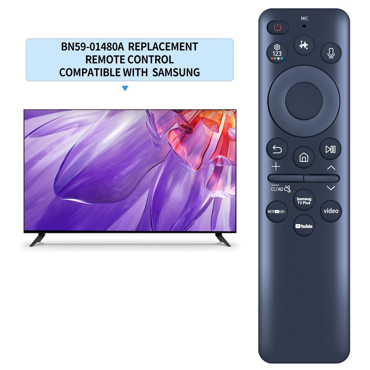 BN59-01480A Solar Cell Voice Remote Control For Samsung QLED Smart TV