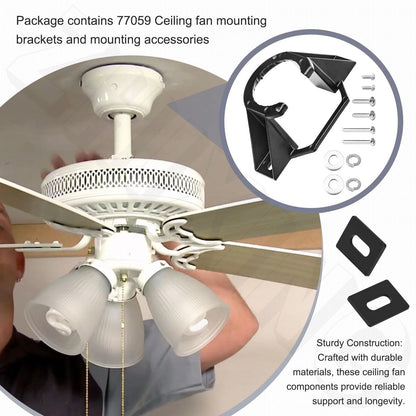 Ceiling Fan Mounting Bracket Kits Components for DF, Black