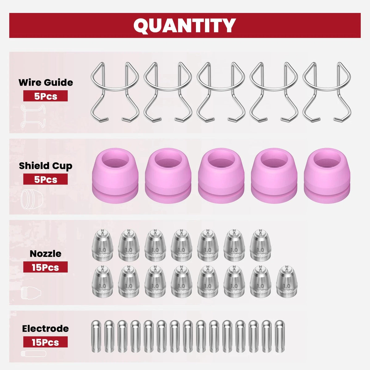 bestarc AG60P Plasma Cutter Consumables Cutting Torch Tip Nozzles AG60P-40PCS